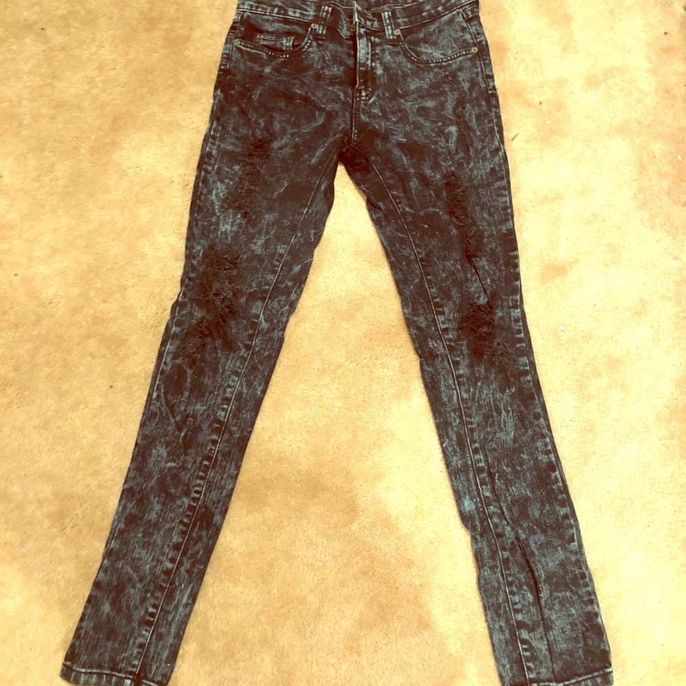 Carmar dark acid wash ripped boyfriend jeans